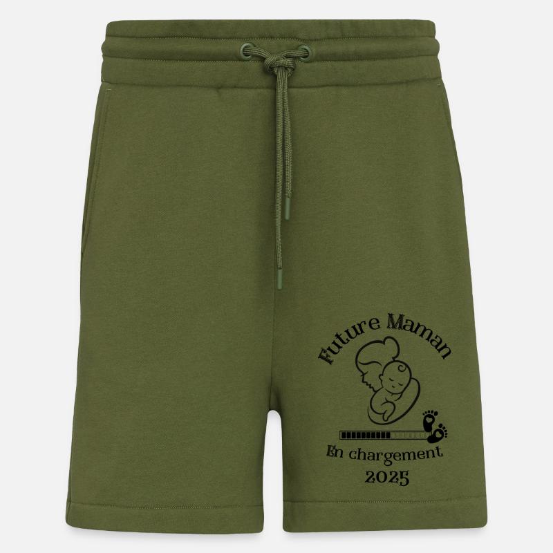Future Maman - Short bio décontracté fabriqué en UE - MOSS GREEN