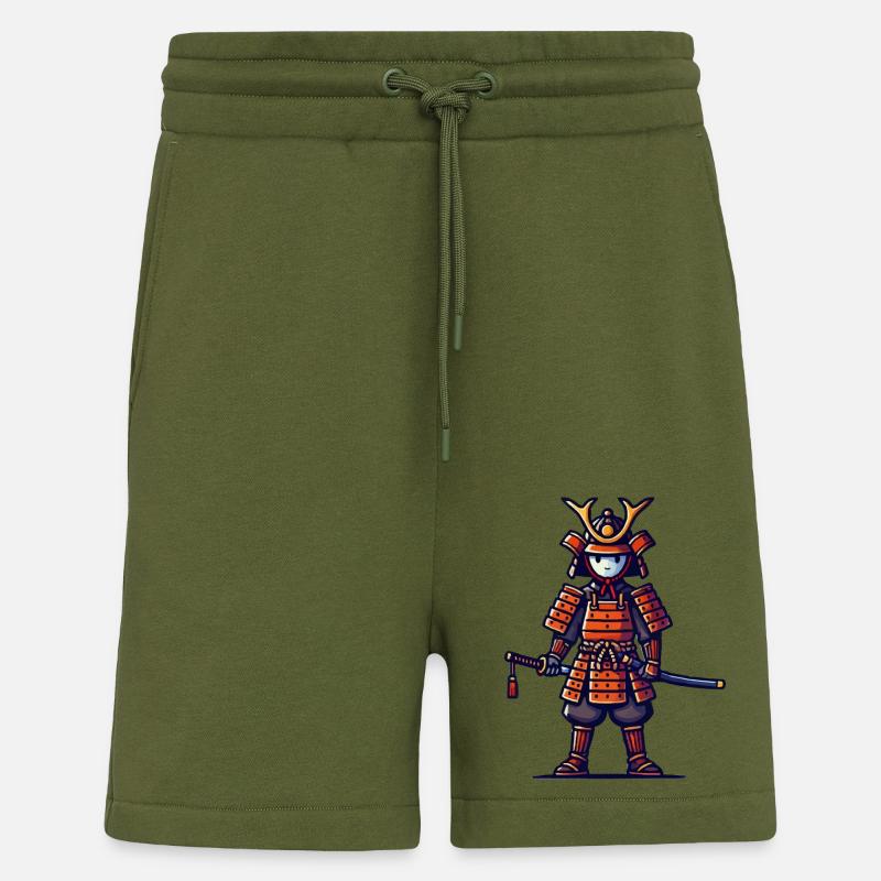 Samurai Comic - Shorts - made by SPREAD - MOSS GREEN