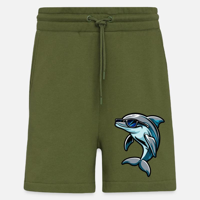 Dolphin Comic Cool - Shorts - made by SPREAD - MOSS GREEN