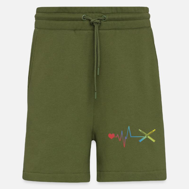 E-Zigarette Puls Herzschlag - Shorts - made by SPREAD - MOSS GREEN