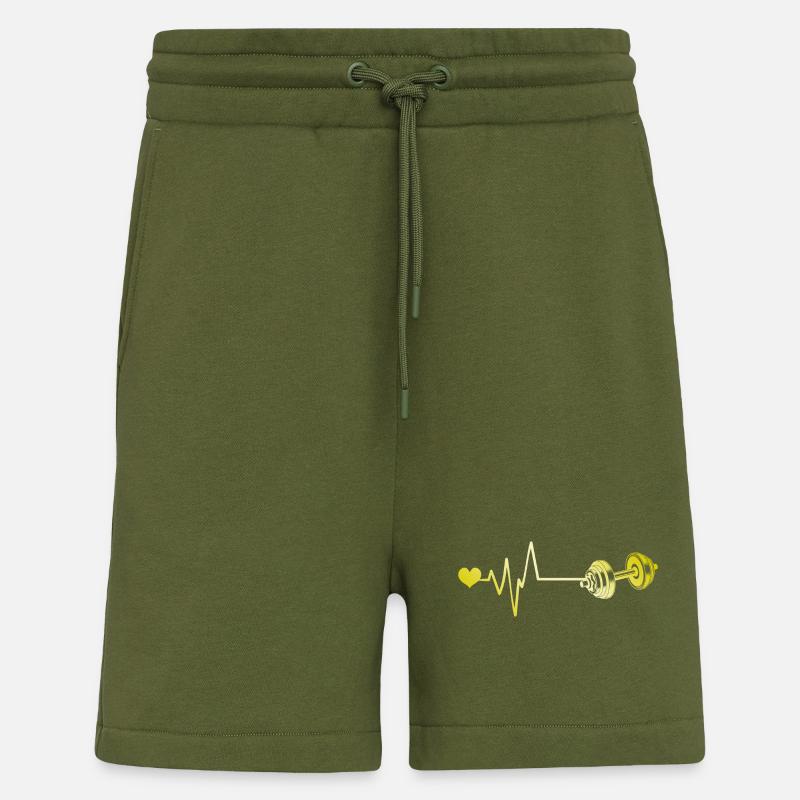 Dumbbell Pulse Love - Shorts - made by SPREAD - MOSS GREEN