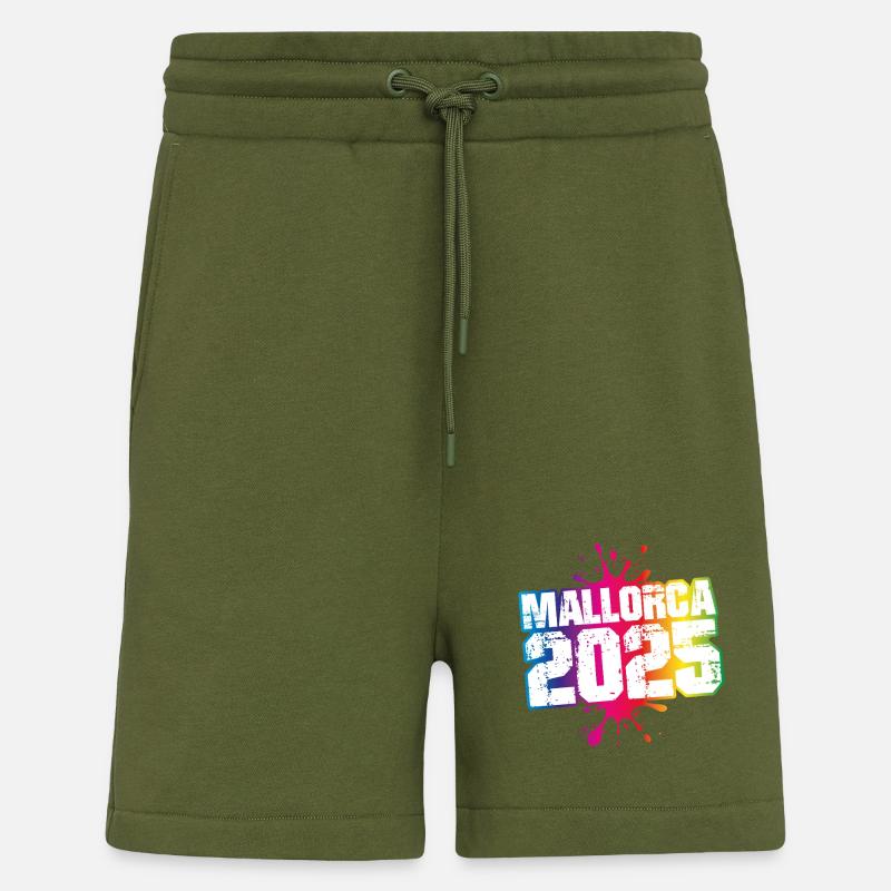 Mallorca 2025 Bunt Klecks - Shorts - made by SPREAD - MOSS GREEN