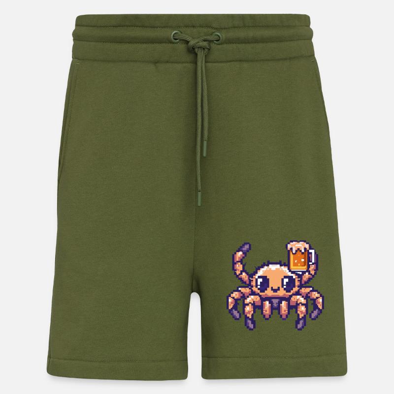 Tarantula Pixel Bier - Shorts - made by SPREAD - MOSS GREEN