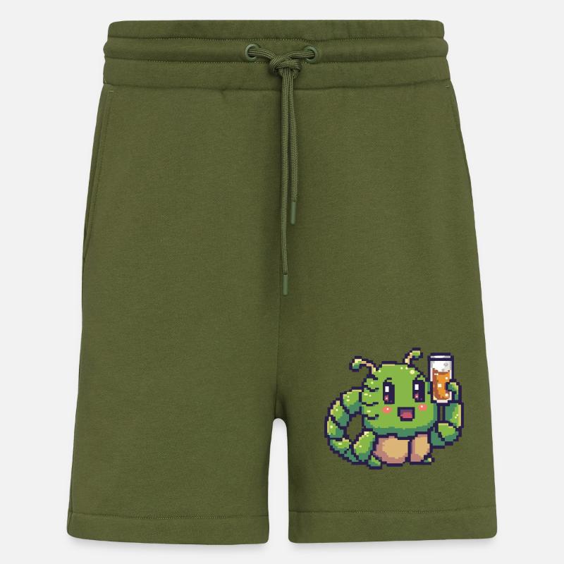 Wurm Pixel Bier - Shorts - made by SPREAD - MOSS GREEN