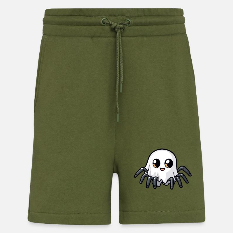 Tarantula Halloween Comic Ghost - Shorts - made by SPREAD - MOSS GREEN
