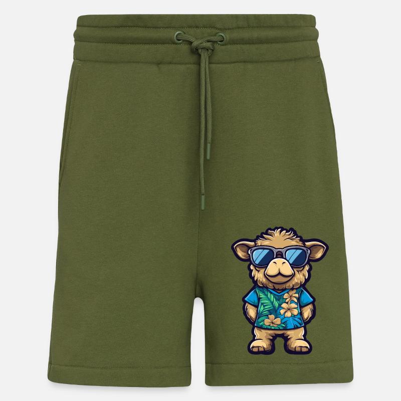 Camel Comic Funny Summer - Shorts - made by SPREAD - MOSS GREEN