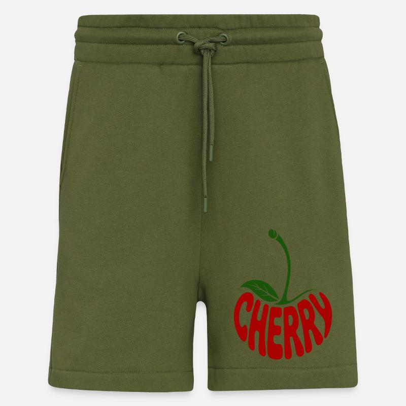 Kirsche - Cooles Frucht-Logo - Shorts - made by SPREAD - MOSS GREEN