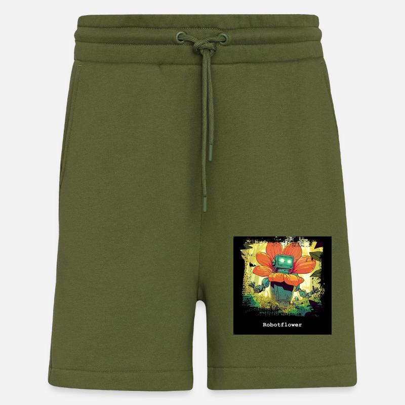 Robotflower 2 - Shorts - made by SPREAD - MOSS GREEN