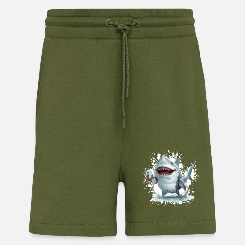 Shark Beer Funny - Shorts - made by SPREAD - MOSS GREEN