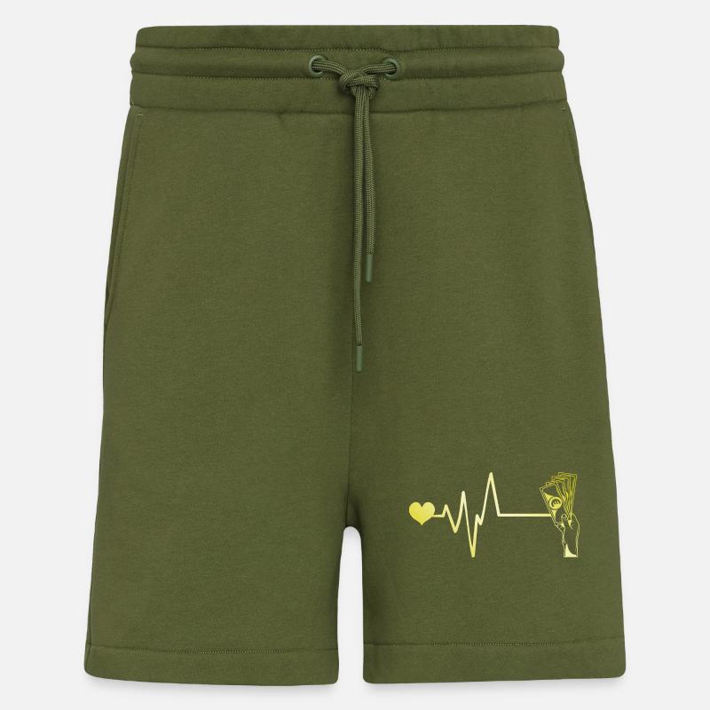 Geld Puls Herz - Shorts - made by SPREAD - MOSS GREEN