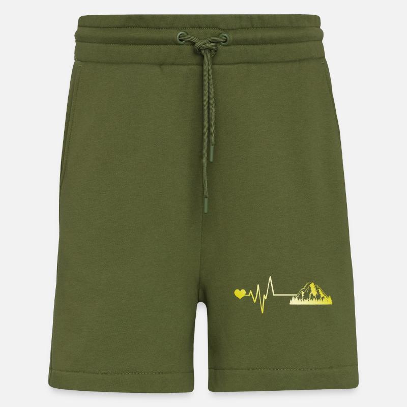 Mountains Pulse Heart - Shorts - made by SPREAD - MOSS GREEN