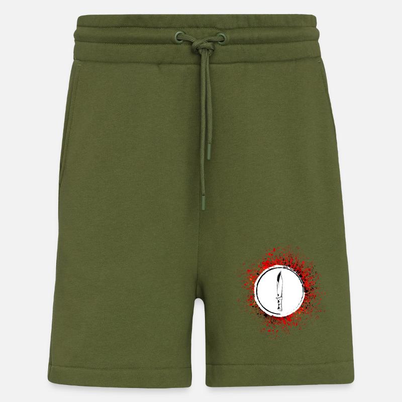 Icône de couteau Icône - Short bio décontracté fabriqué en UE - MOSS GREEN