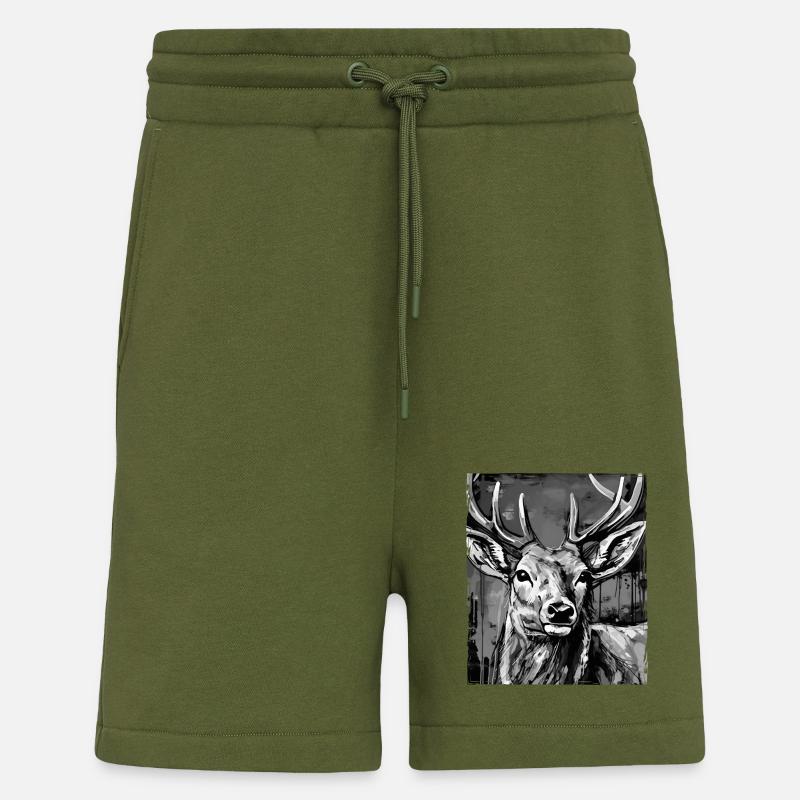Deer Portrait - Shorts - made by SPREAD - MOSS GREEN
