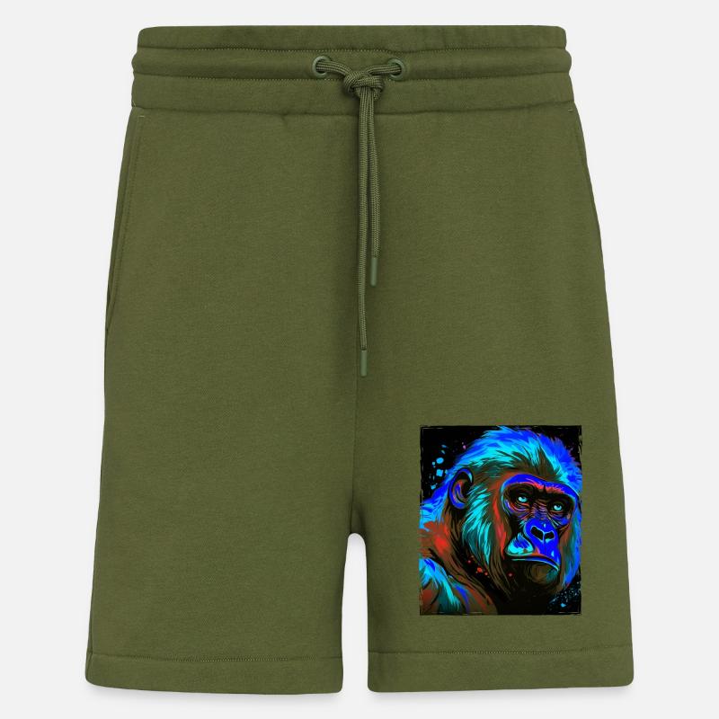 Gorilla Portrait - Shorts - made by SPREAD - MOSS GREEN