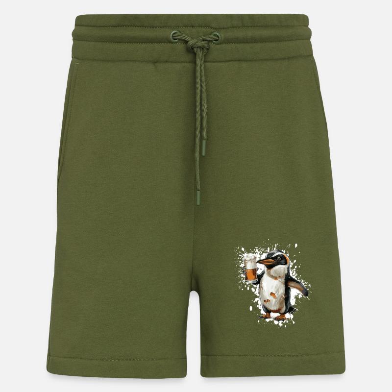 Pinguin Bier Lustig - Shorts - made by SPREAD - MOSS GREEN