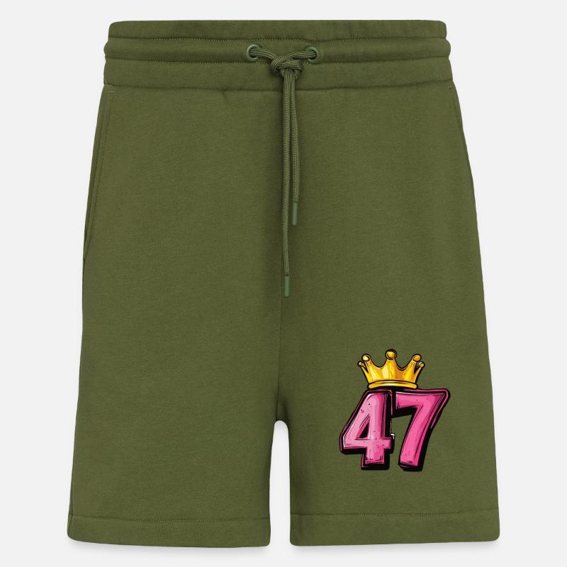 47 Zahl Krone - Shorts - made by SPREAD - MOSS GREEN