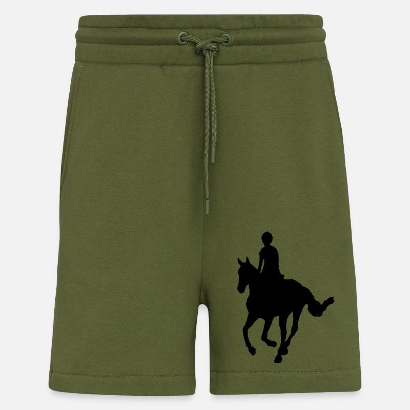 Reiter auf Pferd - Shorts - made by SPREAD - MOSS GREEN
