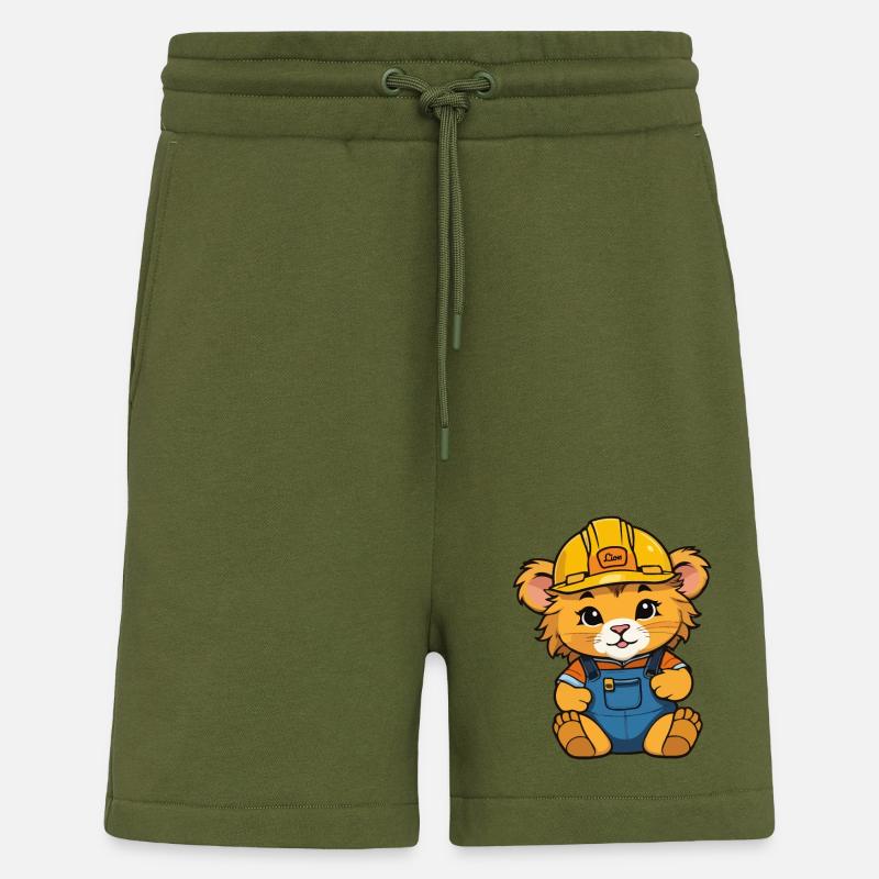 Babylöwe als Bauarbeiter - Shorts - made by SPREAD - MOSS GREEN