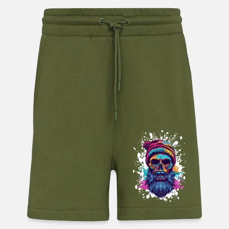 Crâne de bûcheron - Short bio décontracté fabriqué en UE - MOSS GREEN