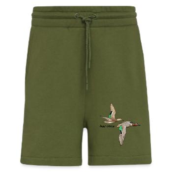 Krickente im Flug - Shorts - made by SPREAD - MOSS GREEN - Vorne