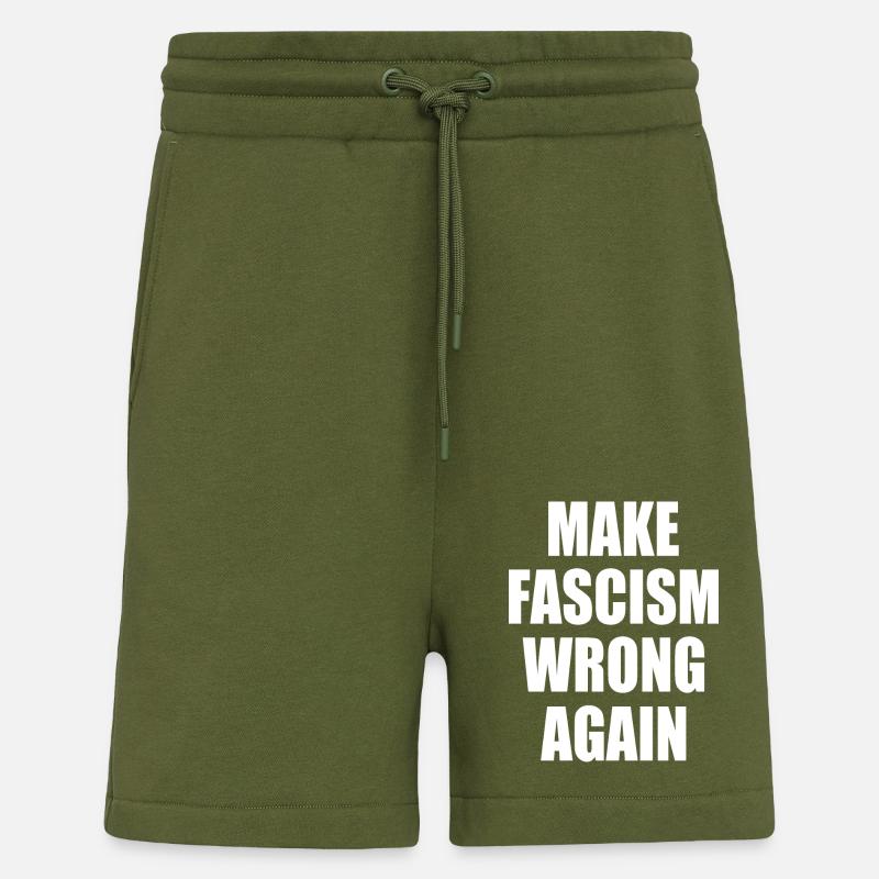 make fascism wrong again - Short bio décontracté fabriqué en UE - MOSS GREEN
