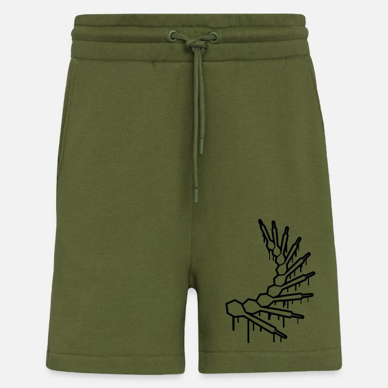 Darts Graffiti - Short bio décontracté fabriqué en UE - MOSS GREEN