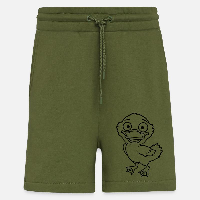 Kleines süßes Comic Entenküken - Shorts - made by SPREAD - MOSS GREEN