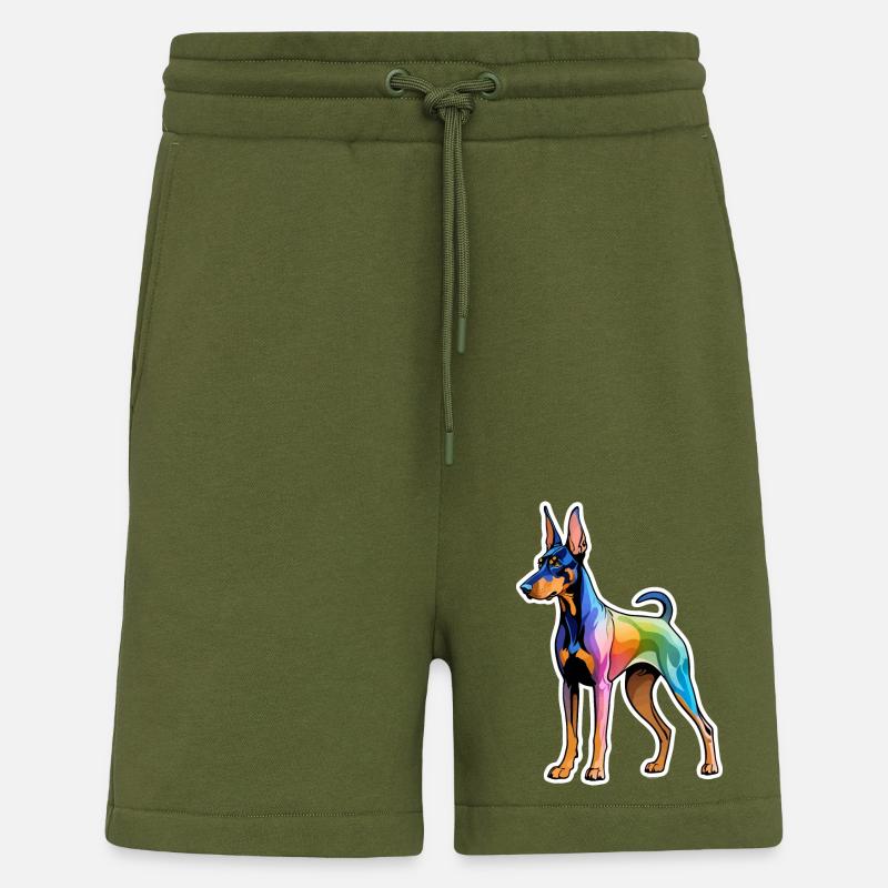 Dobermann Wasserfarben - Shorts - made by SPREAD - MOSS GREEN