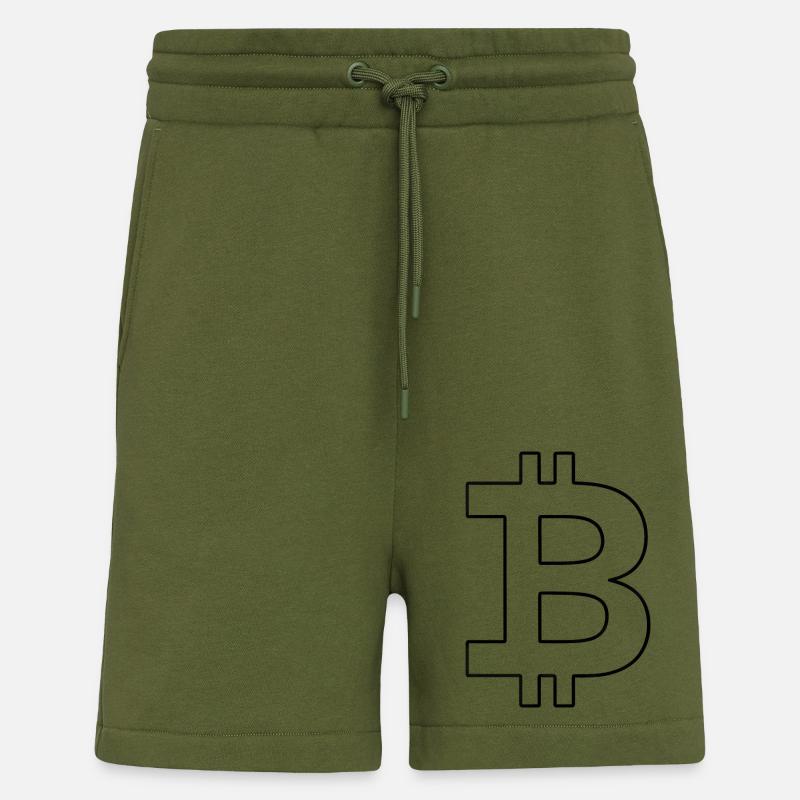 Bitcoin Logo Silhouette Digital valuta - Organic Relaxed shorts produsert i EU - MOSS GREEN