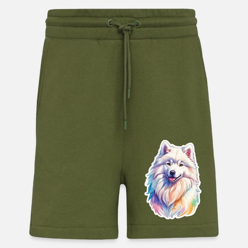 Samojede Wasserfarben - Shorts - made by SPREAD - MOSS GREEN
