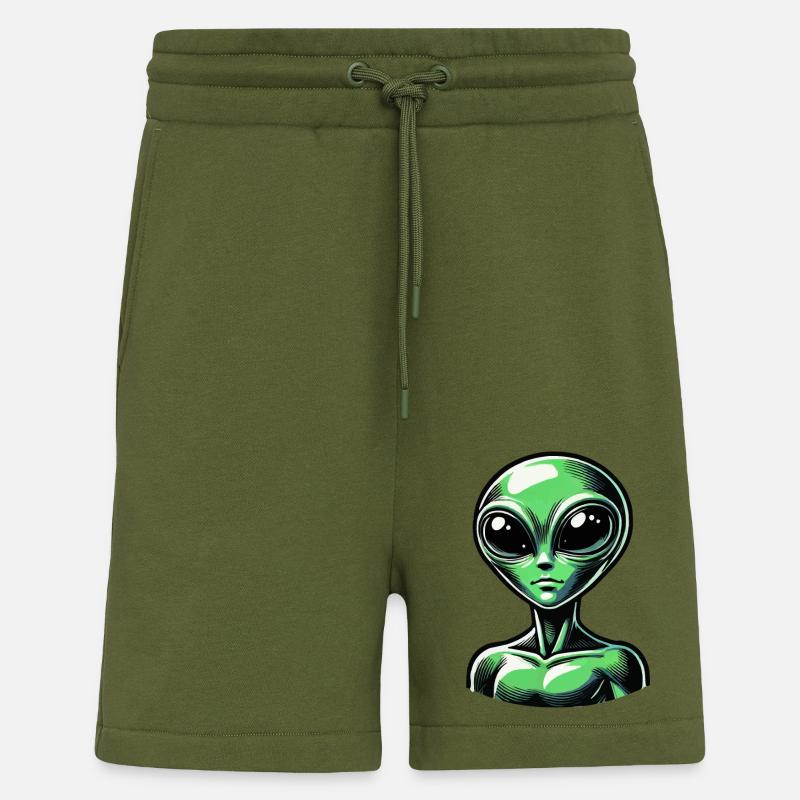 Alien Comic - Shorts - made by SPREAD - MOSS GREEN