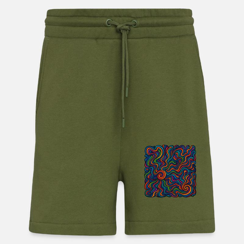 Psychedelische Grafik - Shorts - made by SPREAD - MOSS GREEN