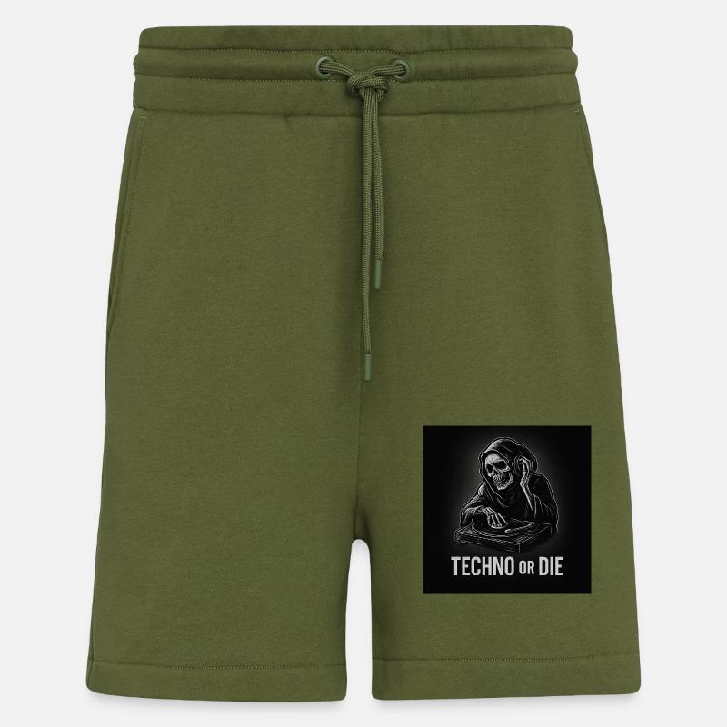Techno ou DIE - Short bio décontracté fabriqué en UE - MOSS GREEN