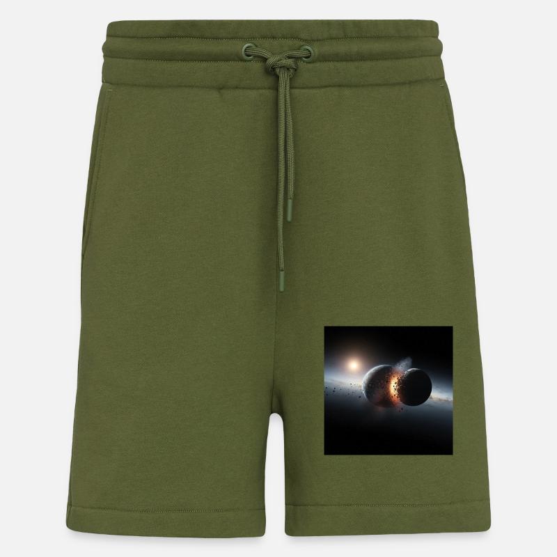 Kosmisches Eclipse Design - Shorts - made by SPREAD - MOSS GREEN