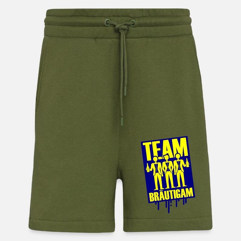 Team Bräutigam Polterhochzeit - Shorts - made by SPREAD - MOSS GREEN
