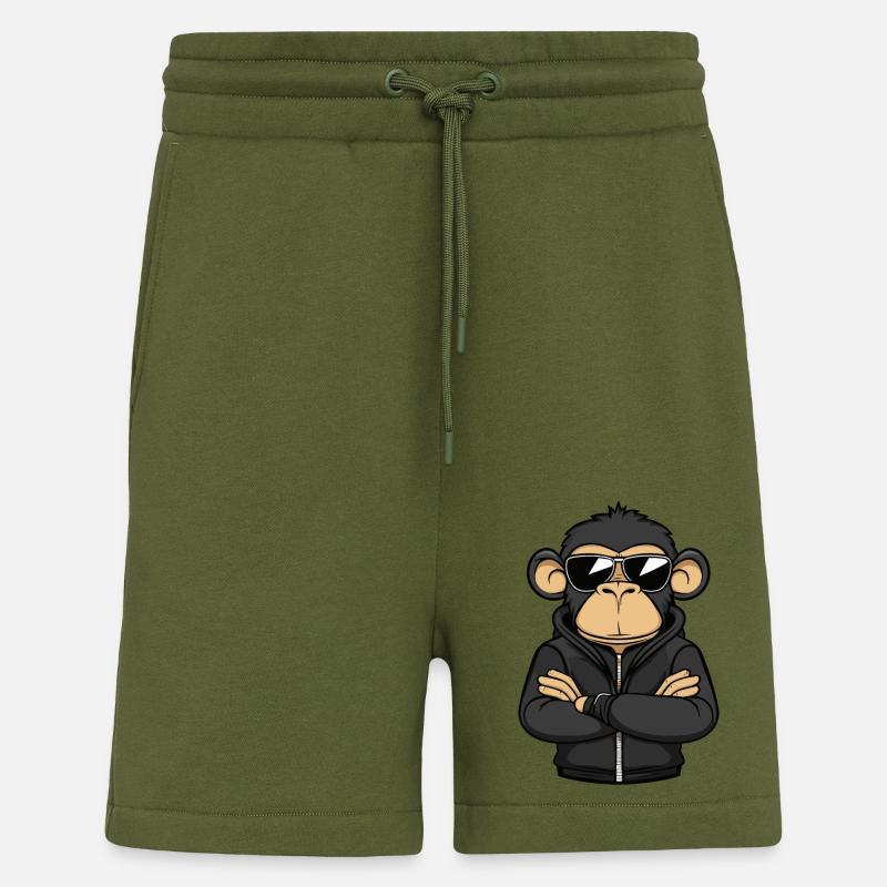 Monkey Comic - Shorts - made by SPREAD - MOSS GREEN