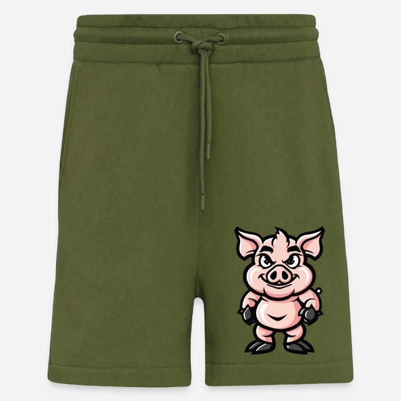 Schwein Comic - Shorts - made by SPREAD - MOSS GREEN