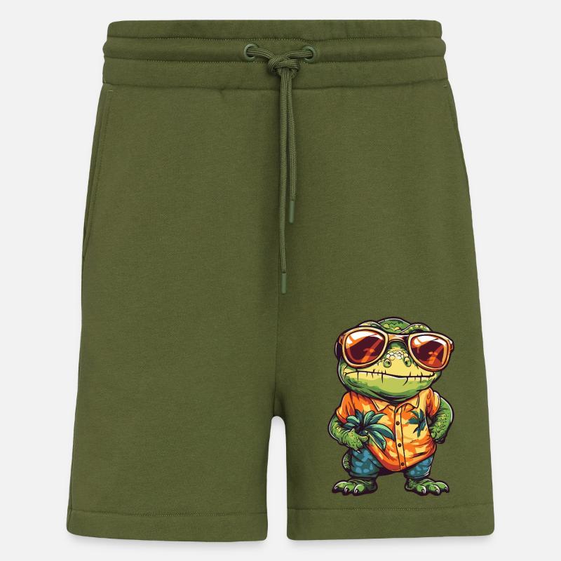 Caméléon Funny Summer - Short bio décontracté fabriqué en UE - MOSS GREEN