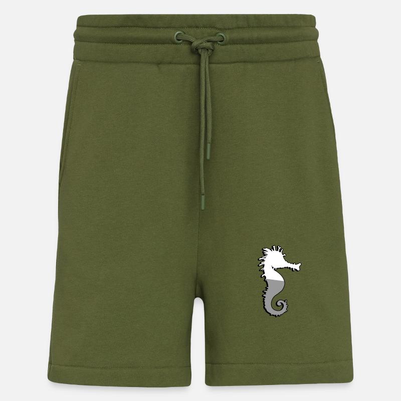 Seepferdchen - Illustration - Shorts - made by SPREAD - MOSS GREEN