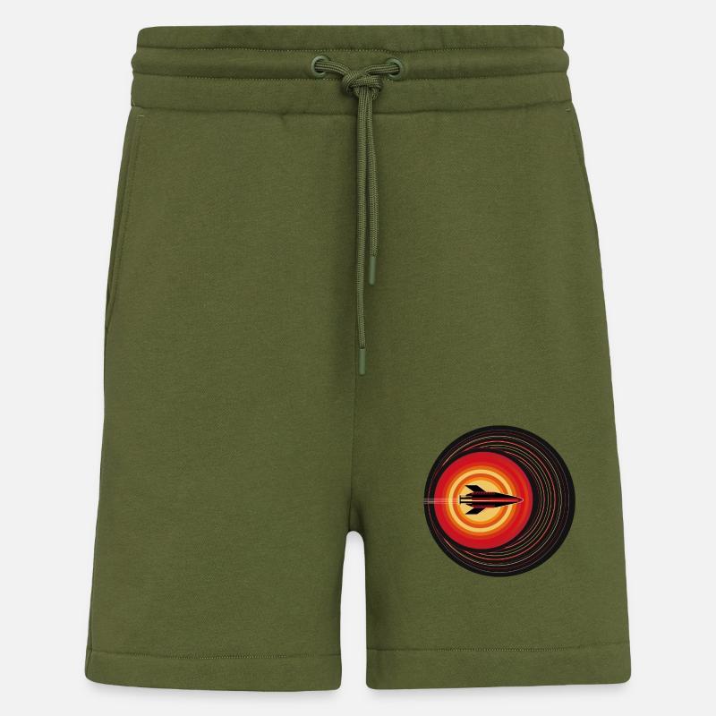 Retro-Rakete im Orbit - Shorts - made by SPREAD - MOSS GREEN
