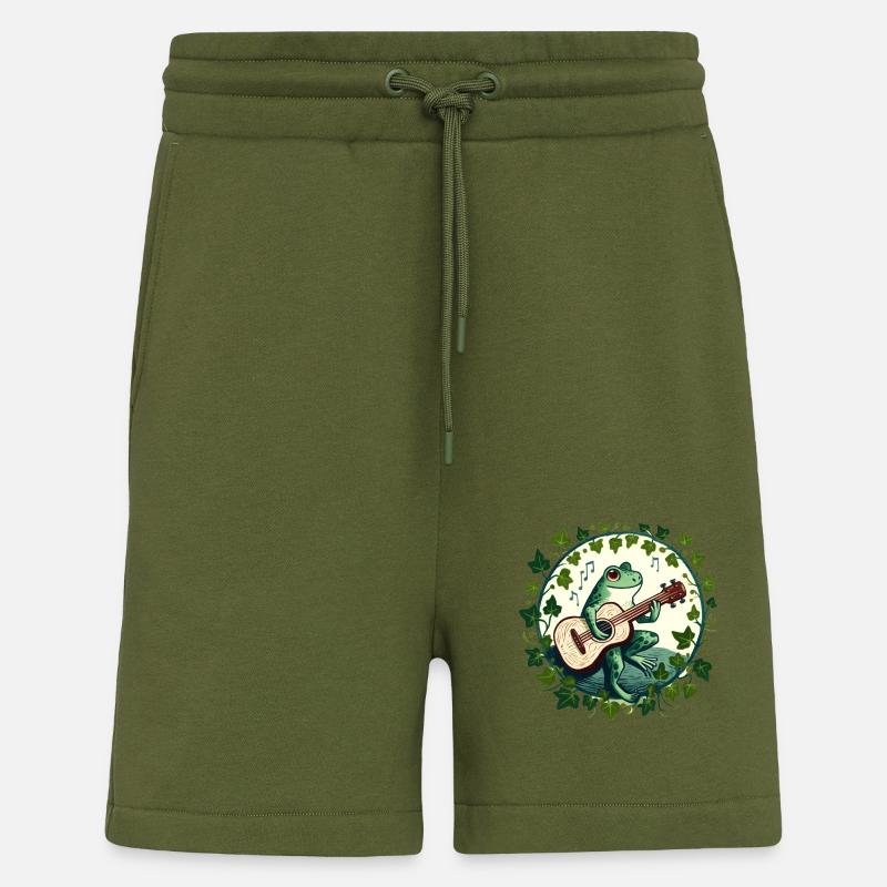 Guitar Frog - Shorts - made by SPREAD - MOSS GREEN