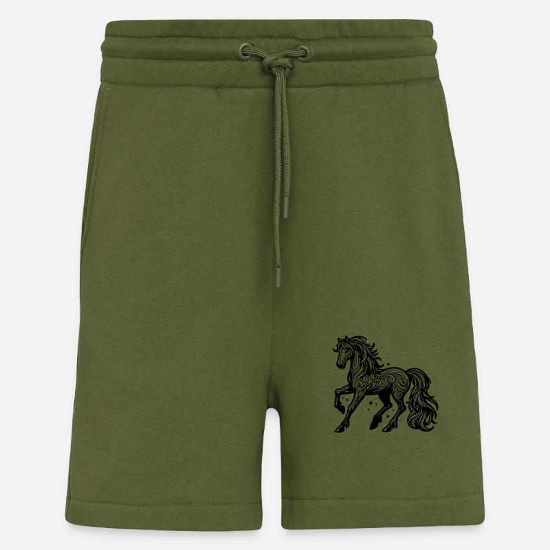 Pferd - Kunst - Shorts - made by SPREAD - MOSS GREEN