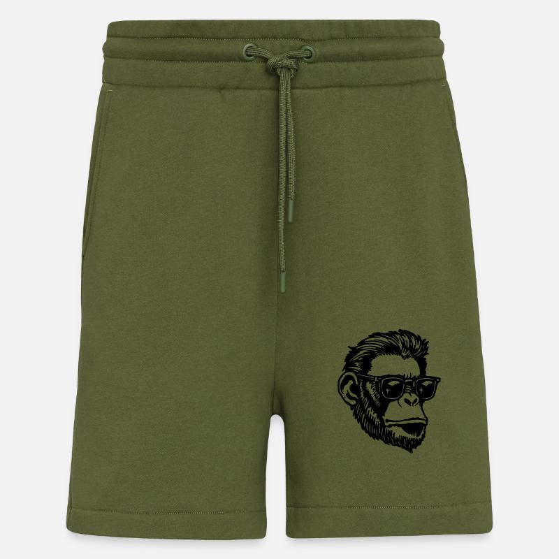 Monkey Monkey Monkey Face - Shorts - made by SPREAD - MOSS GREEN