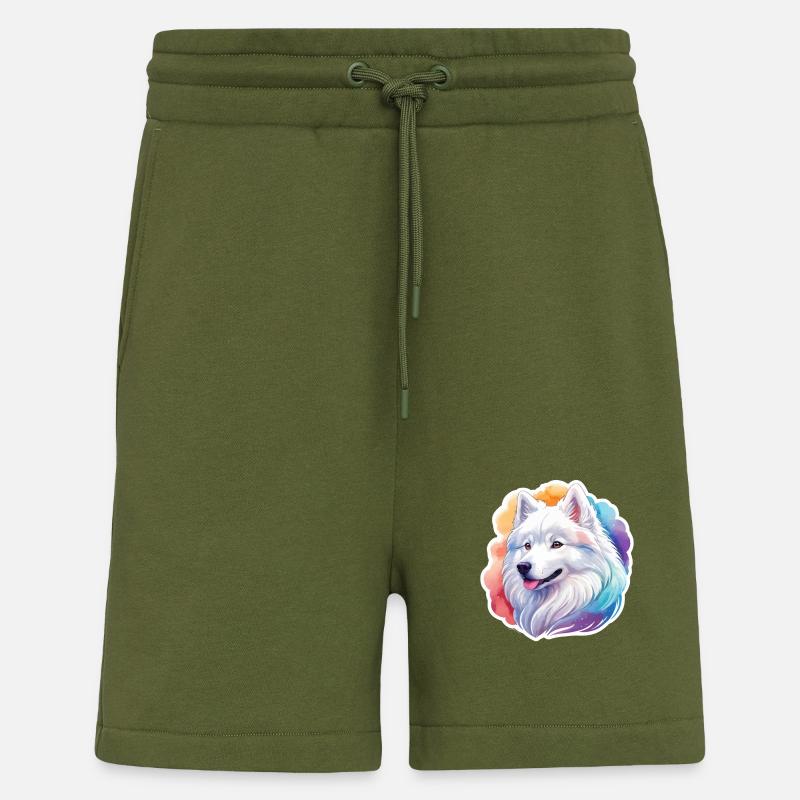 Samojede Wasserfarben - Shorts - made by SPREAD - MOSS GREEN