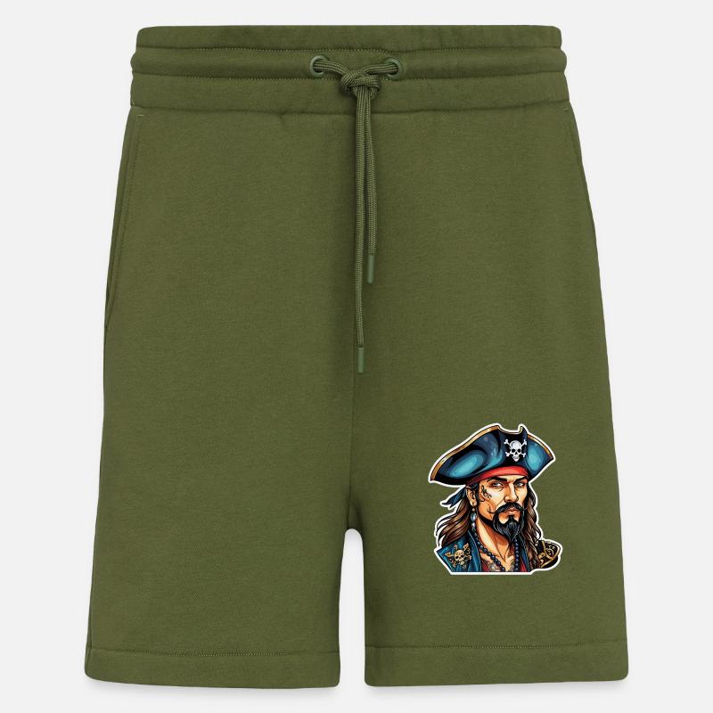 Pirate Style Néo Traditionnel - Short bio décontracté fabriqué en UE - MOSS GREEN