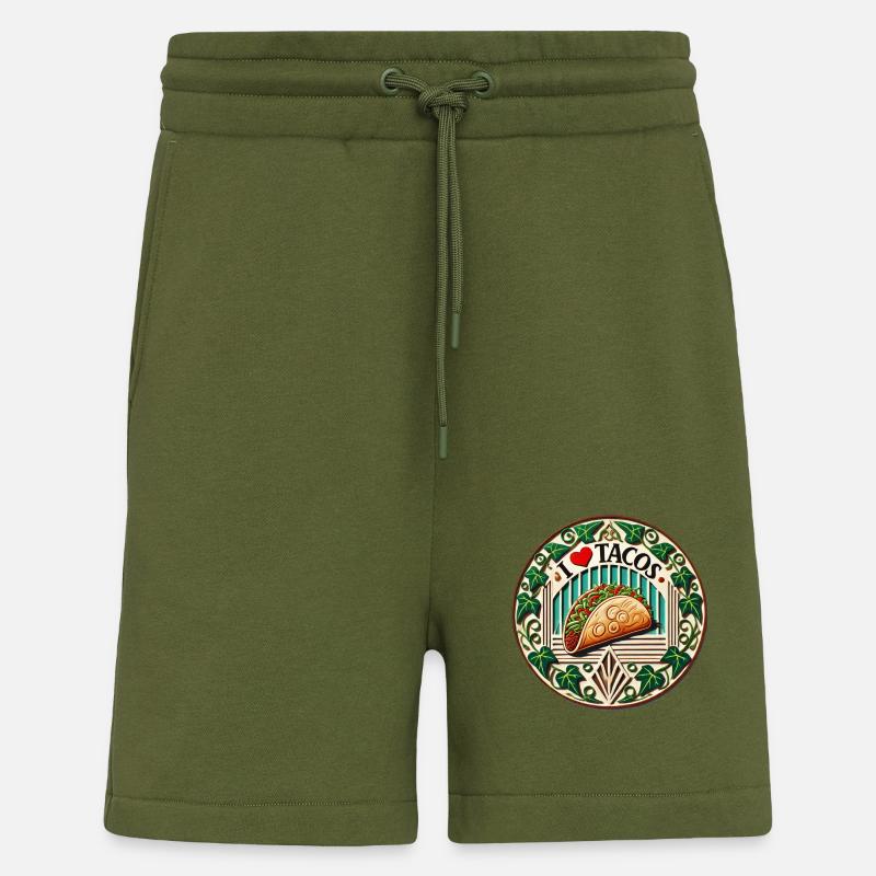 J’adore les tacos - Short bio décontracté fabriqué en UE - MOSS GREEN