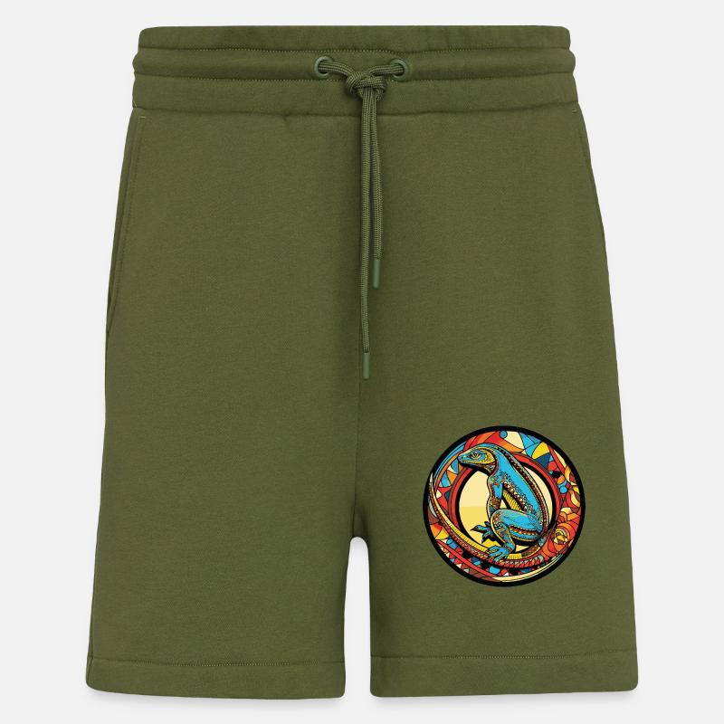 Lizard Comic - Shorts - made by SPREAD - MOSS GREEN