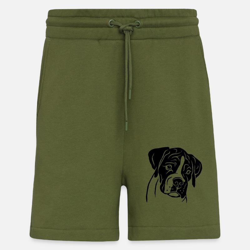 Chiot Boxer - Short bio décontracté fabriqué en UE - MOSS GREEN