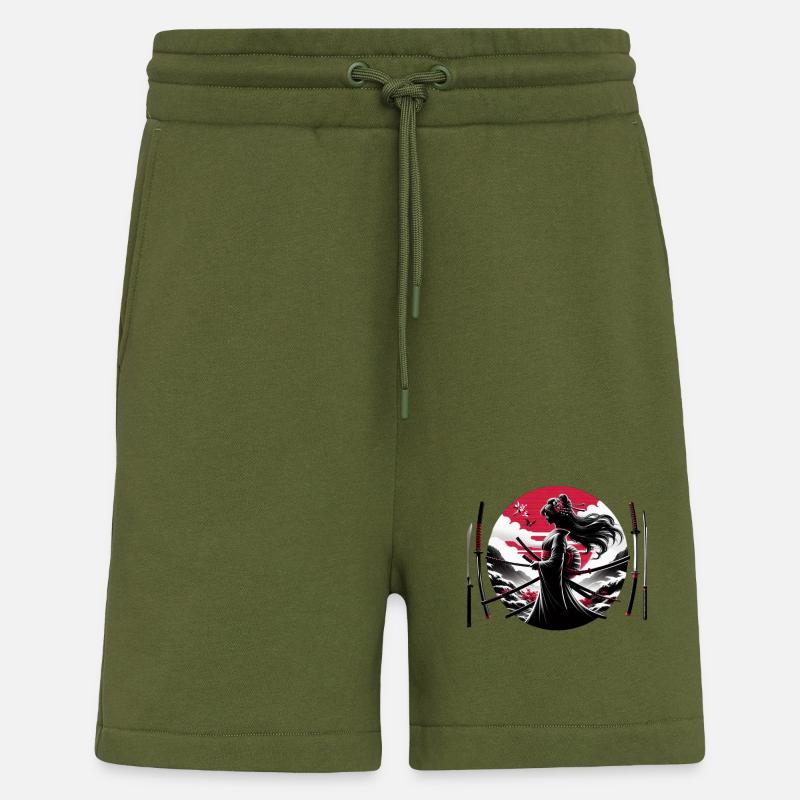 Samurai Mädchen Katana - Shorts - made by SPREAD - MOSS GREEN