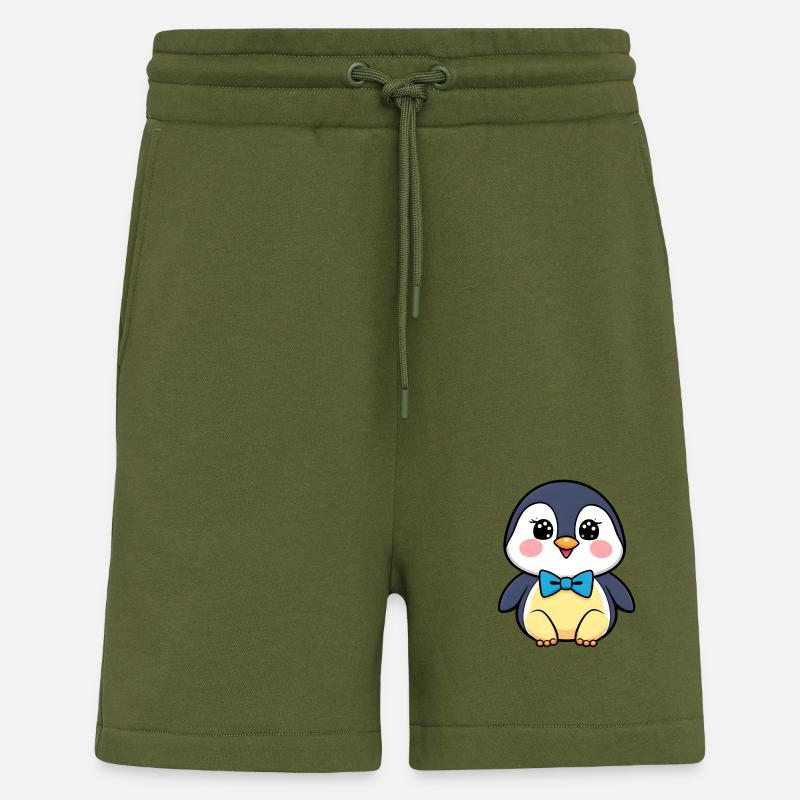 Fröhlicher Pinguin mit blauer Fliege - Shorts - made by SPREAD - MOSS GREEN